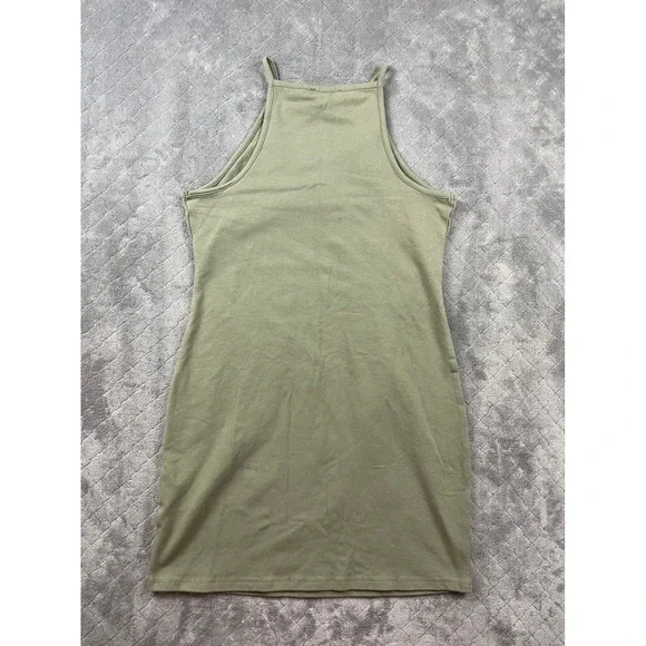 Forever‎ 21 Light Olive Green Ribbed Tank Dress XL Sleeveless Mini - Picture 2 of 9
